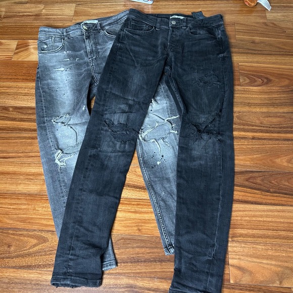 Zara Distressed Ripped skinny Fit Jeans Mens denim bundle - Picture 1 of 13